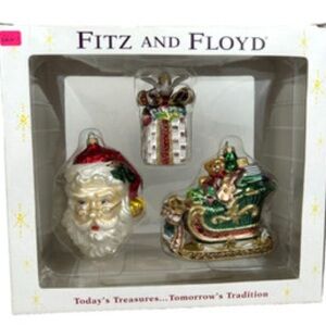 Fitz and Floyd Christmas Ornament Set